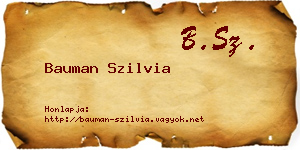 Bauman Szilvia névjegykártya